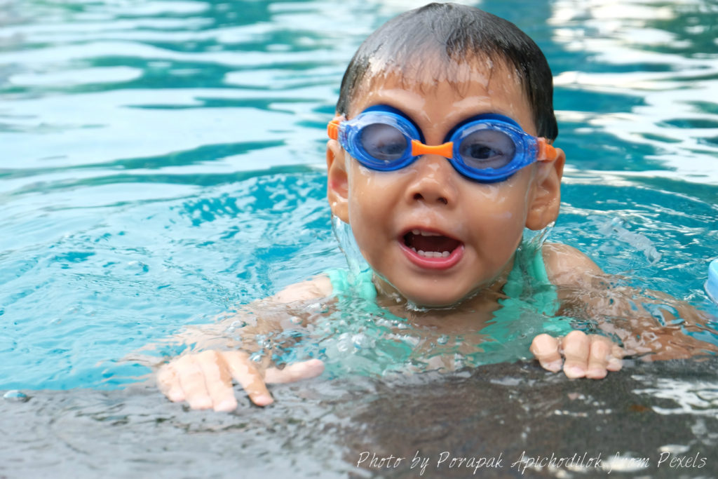 boy swimming in sherwood park