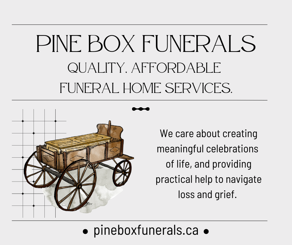 ad for Pinebox Funerals